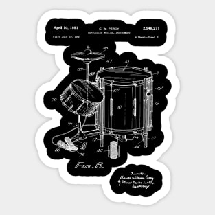 Drum Player Patent Print 1951 Sticker